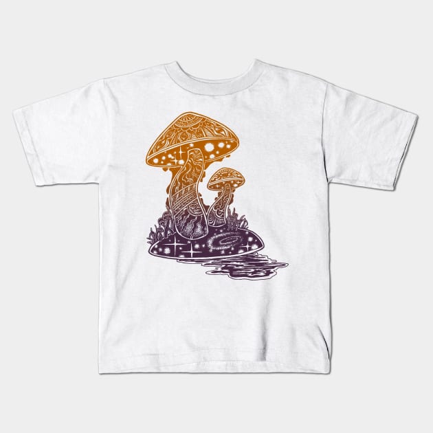 Shroom Swamp Kids T-Shirt by HenryBennettArt